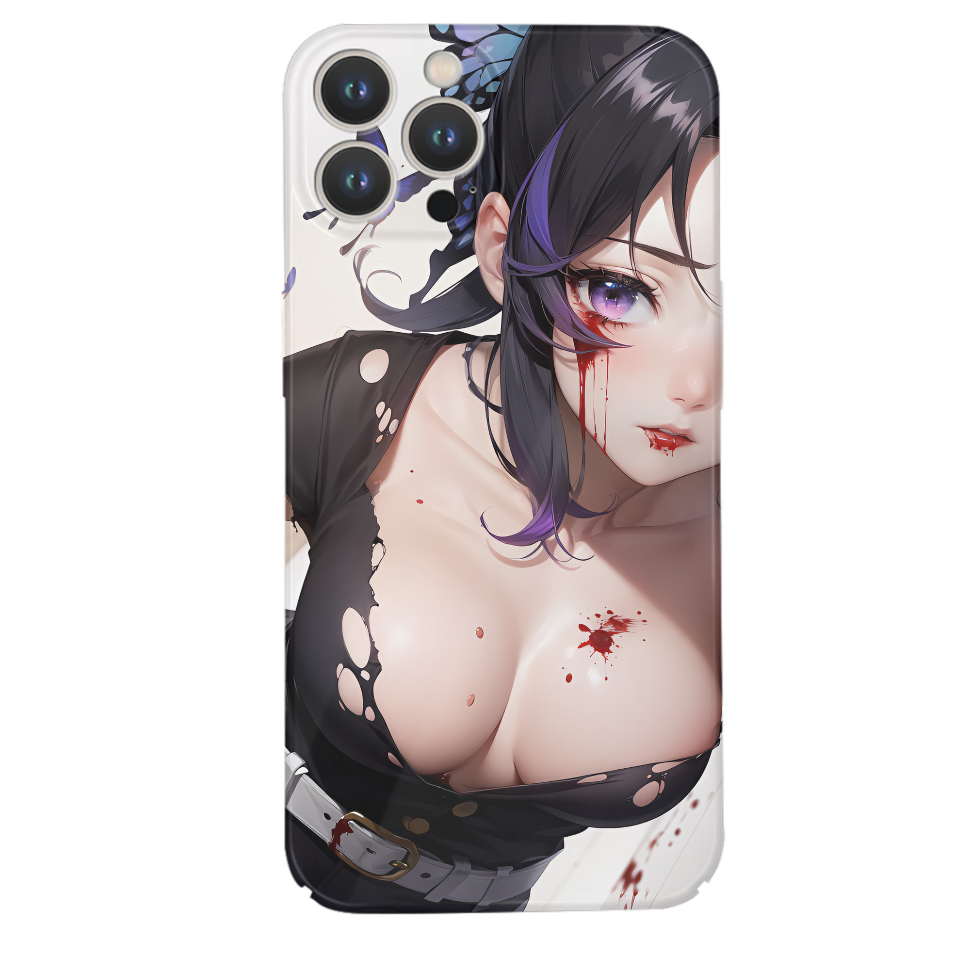 （画像用） 鬼滅の刃（きめつのやいば）蟲柱-胡蝶 しのぶ／こちょう しのぶ Kochou Shinobu 【iPhone 14シリーズ対応】ハードケース